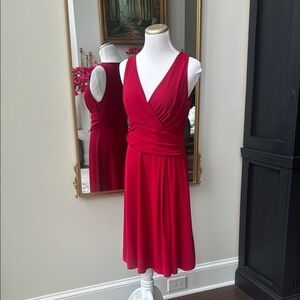 Lauren Ralph Lauren Red Surplice Sleeveless Dress - Size 6